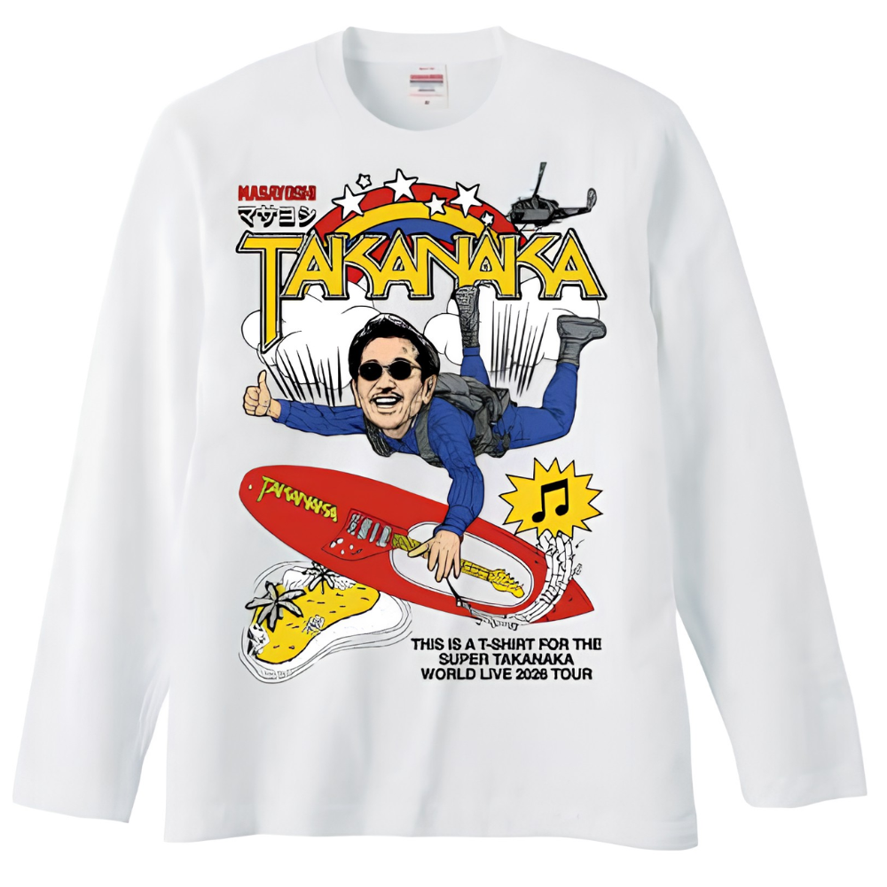 Masayoshi Takanaka Super Takanaka World Live 2026 Tour White Long Sleeve T-Shirt | Official Tour Merch