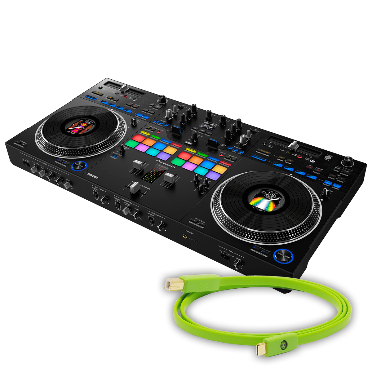 Pioneer DJ DDJ-REV7 with 2 NEO d+ Class B Cables – STOKYO Pioneer DJ DDJ-REV7 with 2 NEO d+ Class B Cables – STOKYO