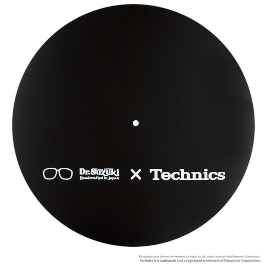 Dr. Suzuki x Technics 12" Disc Mat Pair featuring iconic logos and premium design.
