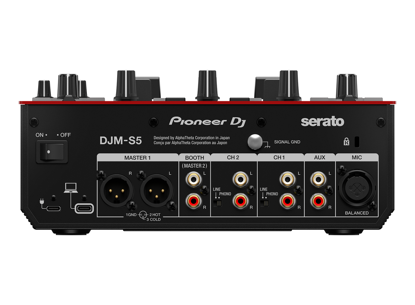 Pioneer DJ DJM-S5 Professional Scratch 2-channel DJ mixer (Gloss Red)