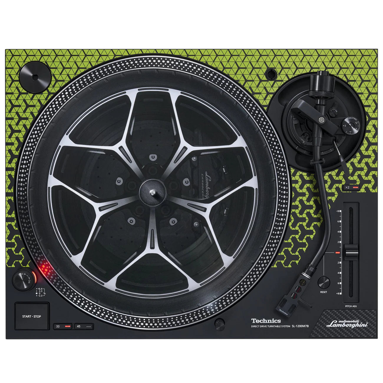 Technics x Lamborghini SL-1200MK7B (Green) Special Edition Direct Drive Turntable