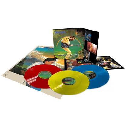 Full set of Masayoshi Takanaka Rainbow Goblins Story Live at Budokan 1981 3LP clear lime yellow, red and blue vinyl, UPJY-9567/9