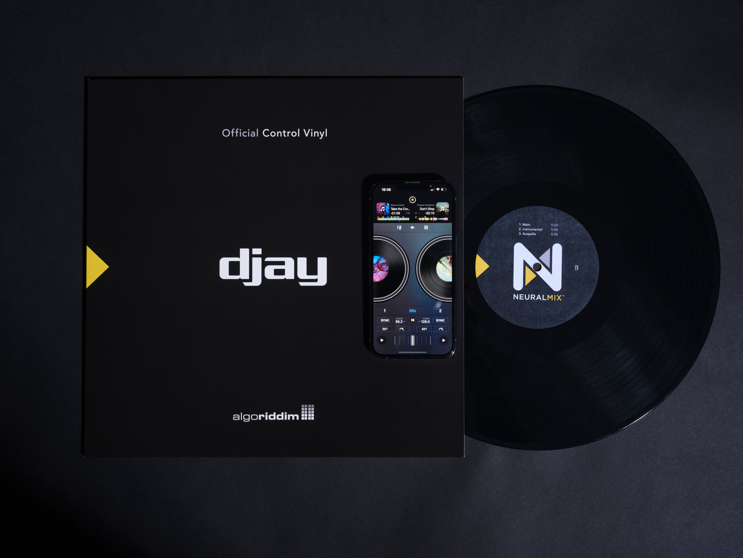 djay PRO AI Control Vinyl (Black Single)