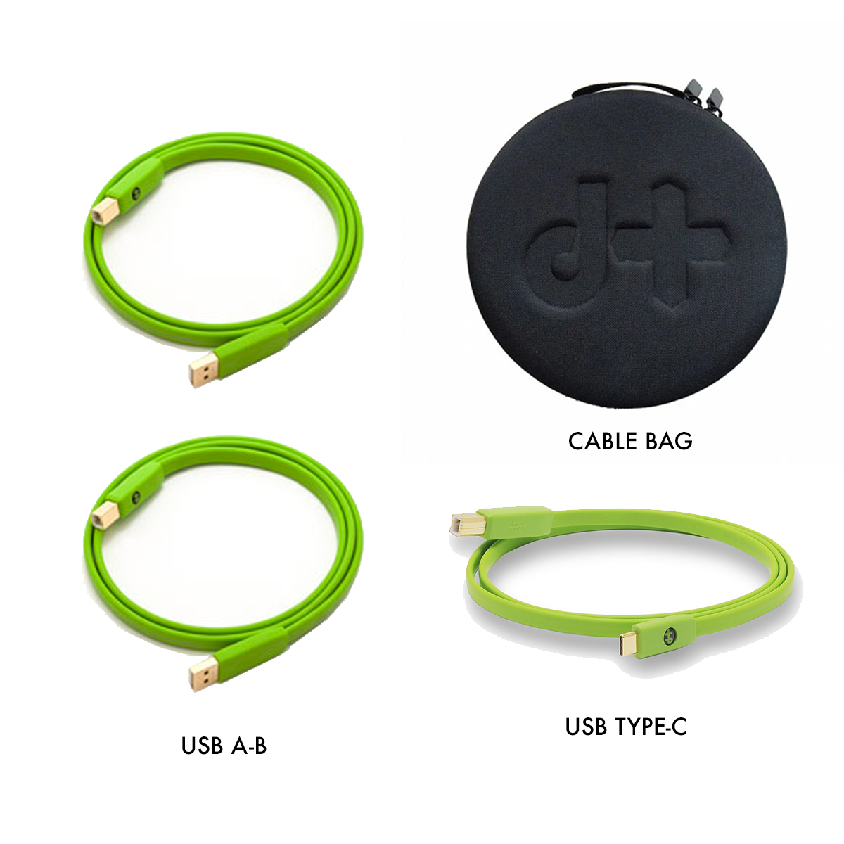 Oyaide NEO d+ Class B DJ Cable Set (1 USB Type-C Cable + 2 USB Class B Cables + Cable Bag)