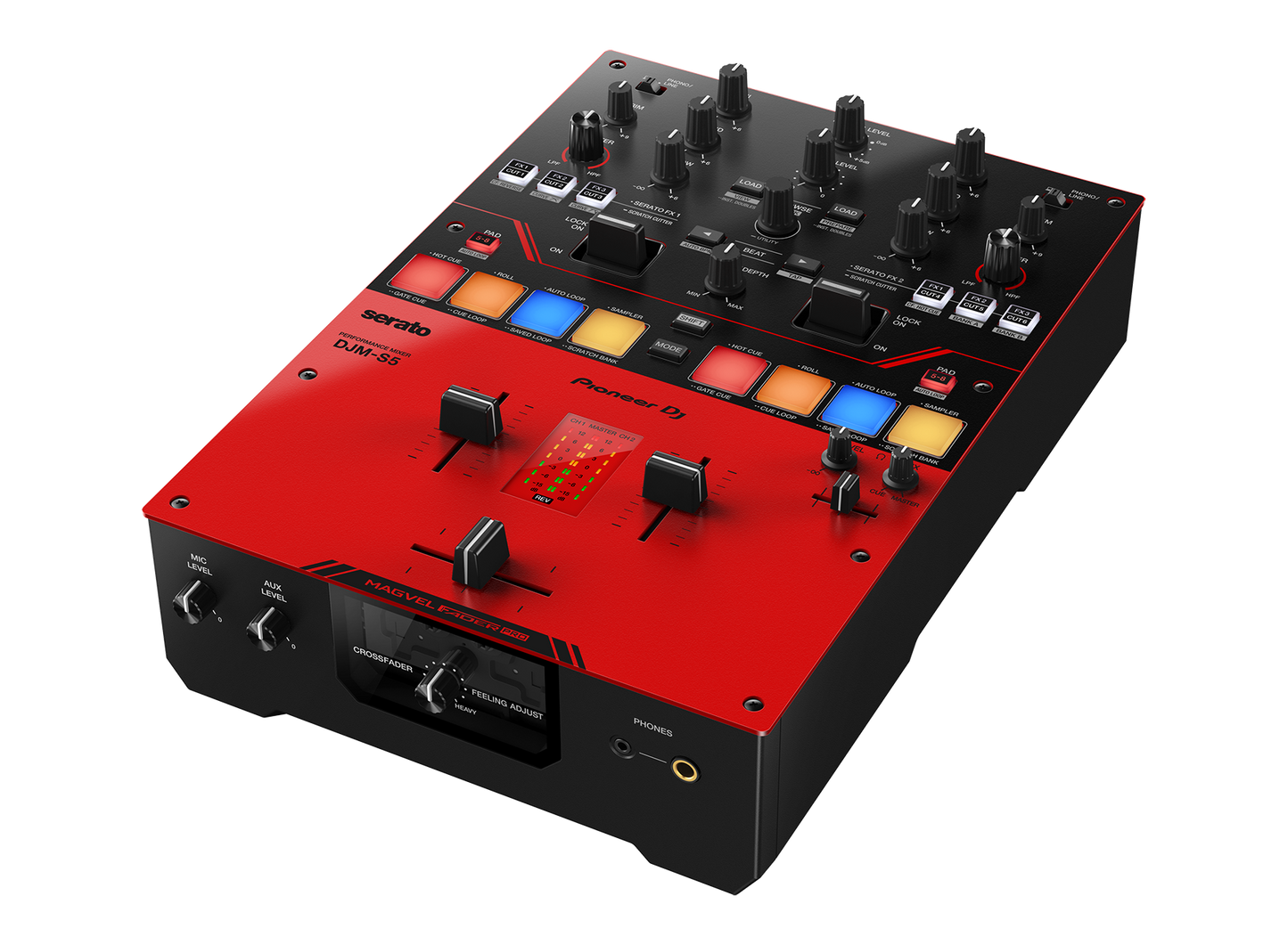 Pioneer DJ DJM-S5 Professional Scratch 2-channel DJ mixer (Gloss Red)