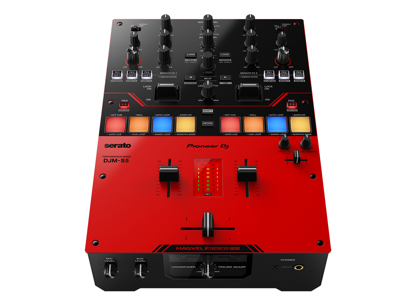 Pioneer DJ DJM-S5 Professional Scratch 2-channel DJ mixer (Gloss Red)