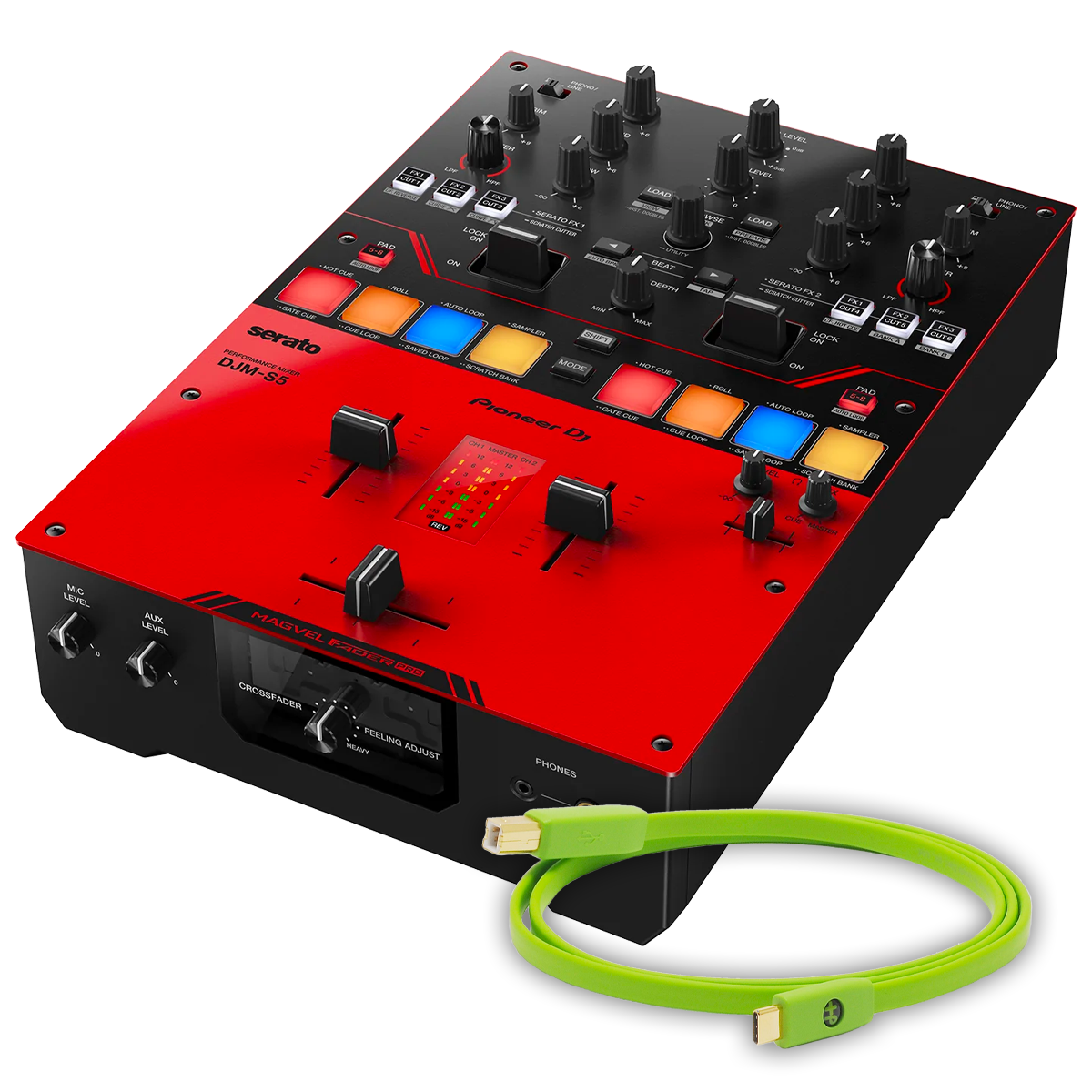 Pioneer DJ DJM-S5 Professional Scratch 2-channel DJ mixer (Gloss Red)